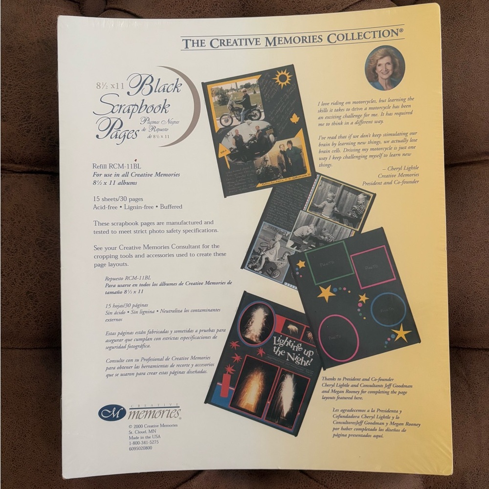 Creative Memories Black Scrapbook Pages  8 1/2 x 11”